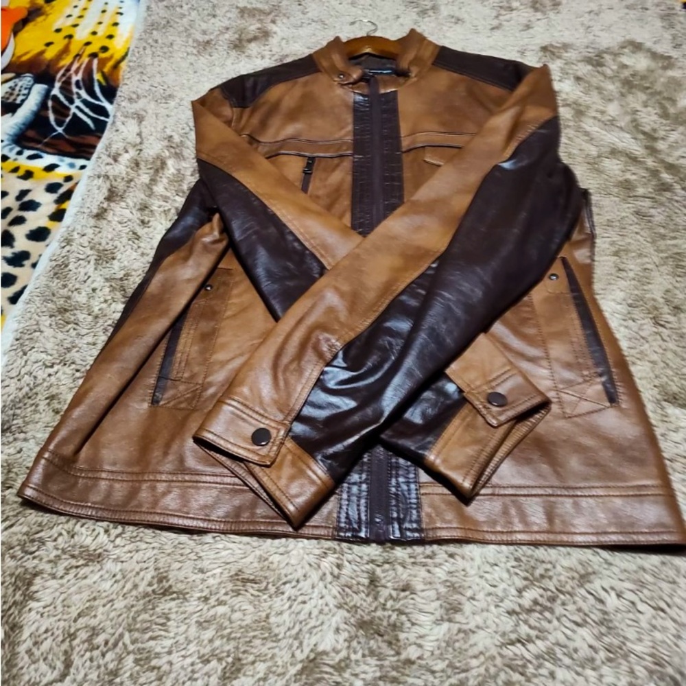 INC Concept brown faux leather